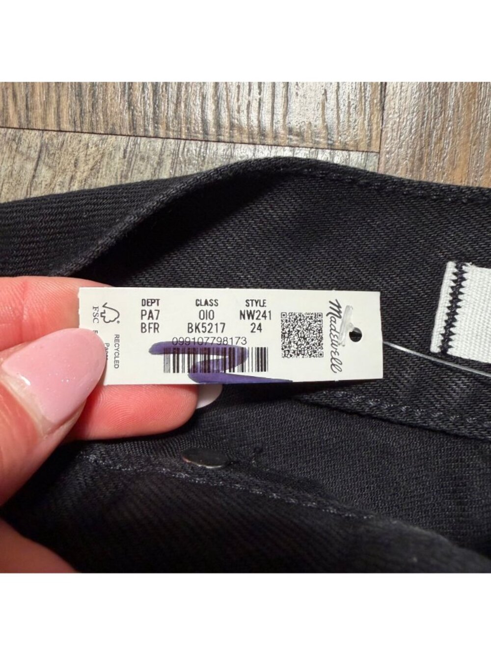 Madewell The Balloon Jean Black Frost Size 24 NWT NW241 - Picture 5 of 6